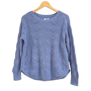 Sonoma Sweater Beatrix Blue Cozy Wave-stitch Crewneck Sweater M Coastal Grandma